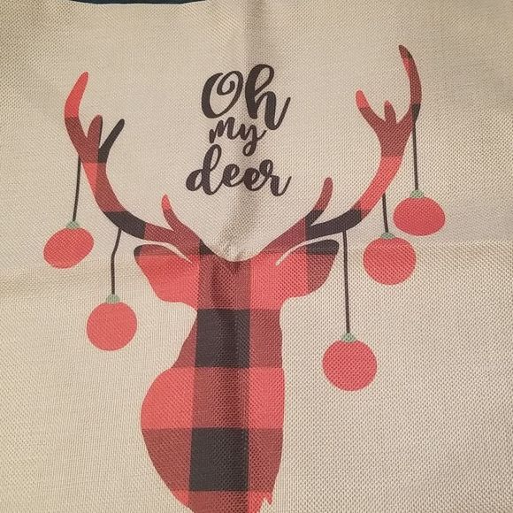 Christmas Pillow Covers Set of 4! NEW Farmhouse Chic 17" X 17" - Picture 5 of 9